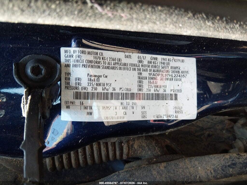 1FADP3L97HL224357 2017 FORD FOCUS ST photo no. 9