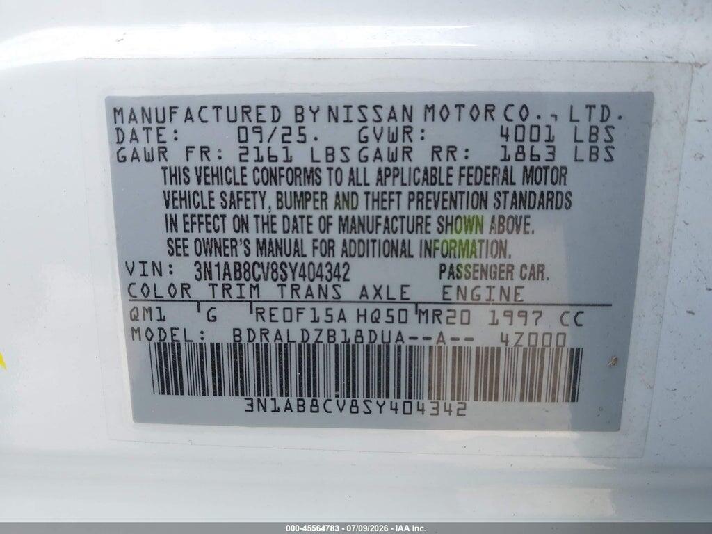 3N1AB8CV8SY404342 2025 NISSAN SENTRA photo no. 9