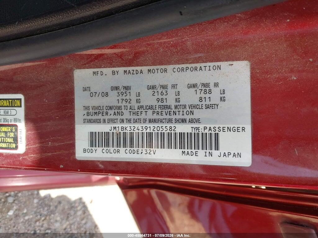 JM1BK324391205582 2009 MAZDA MAZDA3 photo no. 9