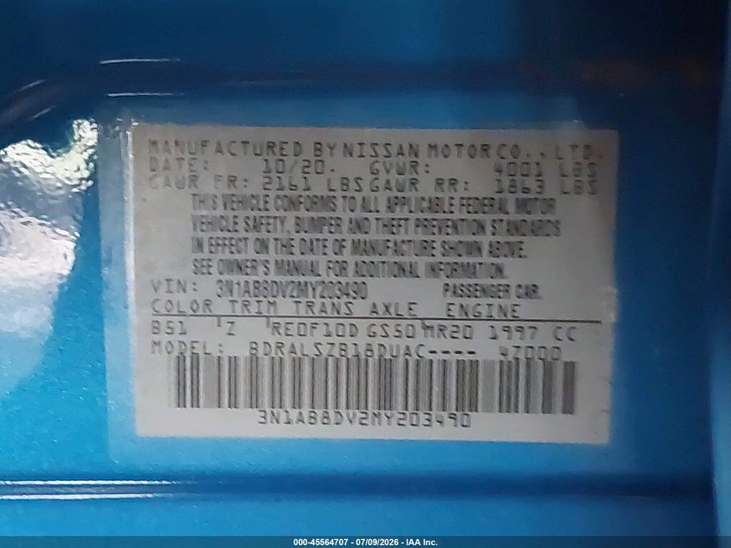 3N1AB8DV2MY203490 2021 NISSAN SENTRA photo no. 9