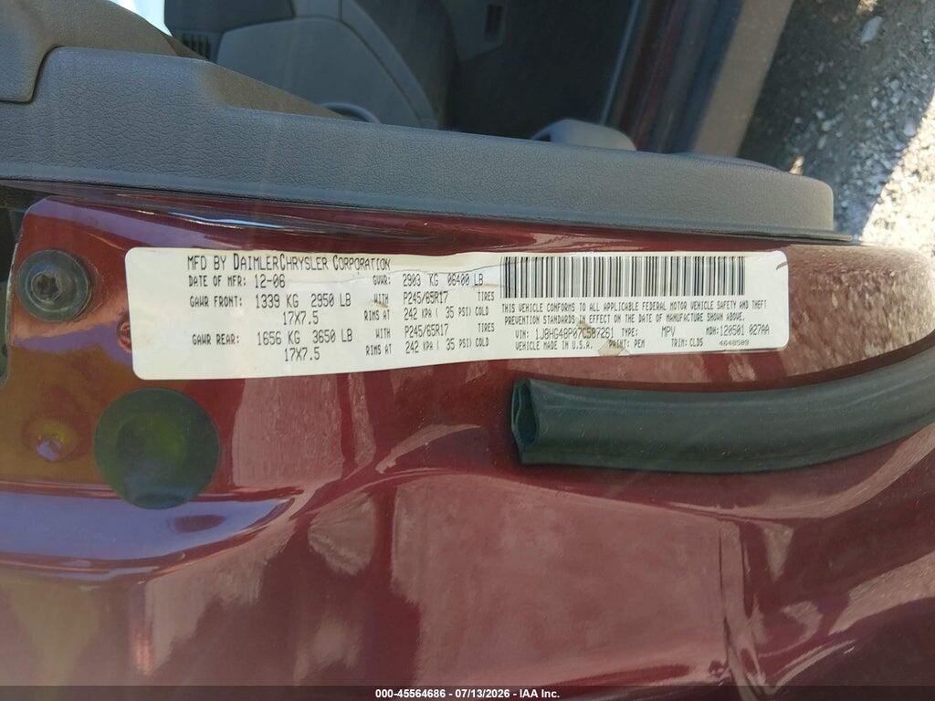 1J8HG48P07C587261 2007 JEEP COMMANDER photo no. 8