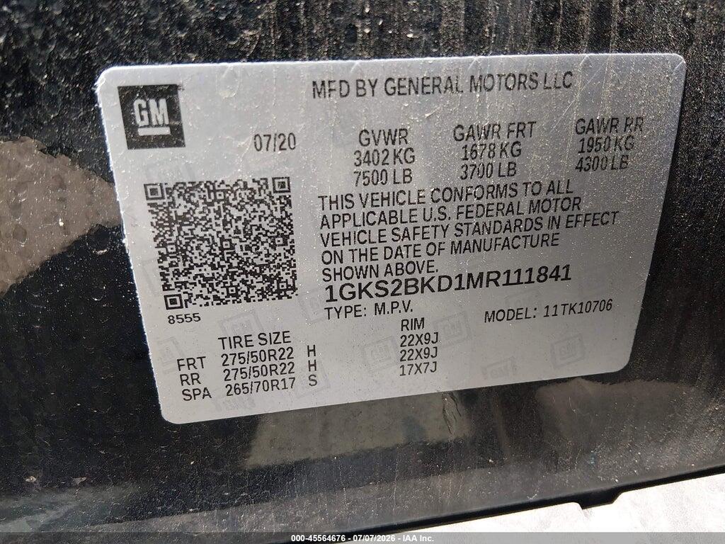 1GKS2BKD1MR111841 2021 GMC YUKON photo no. 9