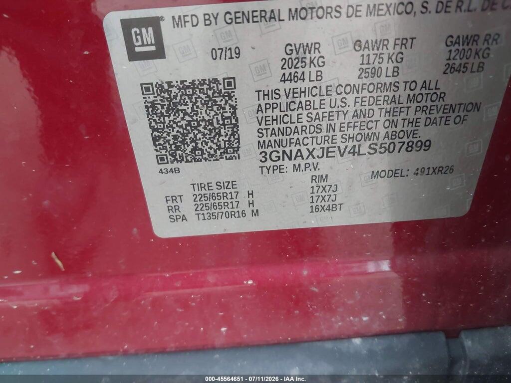 3GNAXJEV4LS507899 2020 CHEVROLET EQUINOX photo no. 9