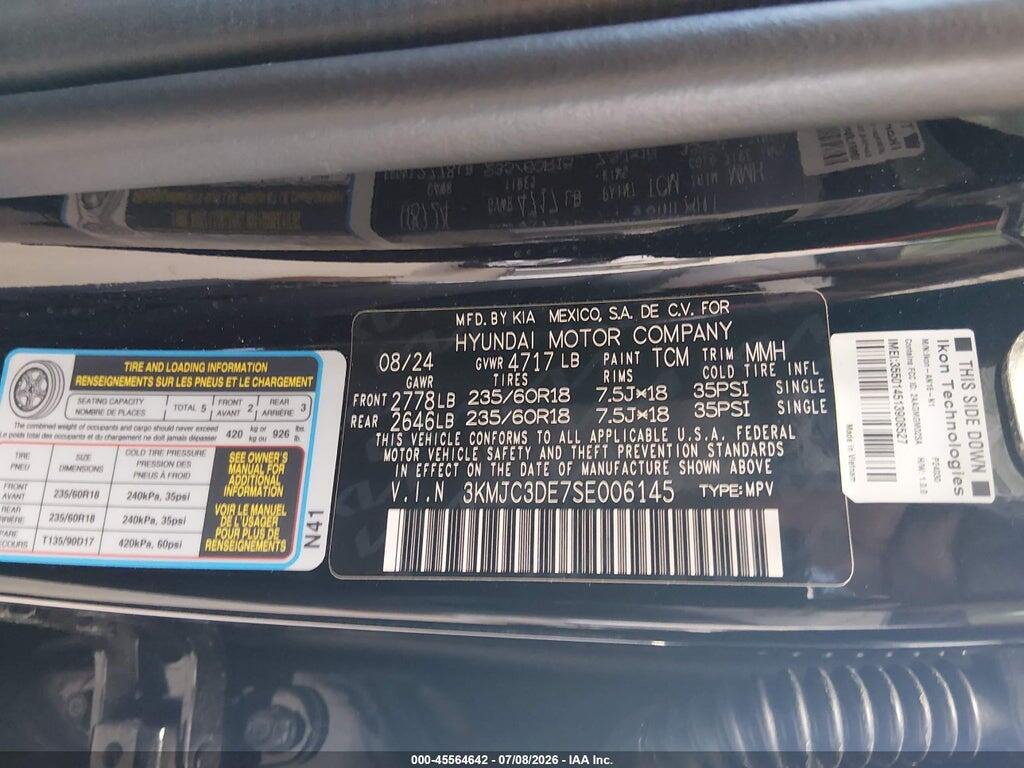 3KMJC3DE7SE006145 2025 HYUNDAI TUCSON photo no. 9