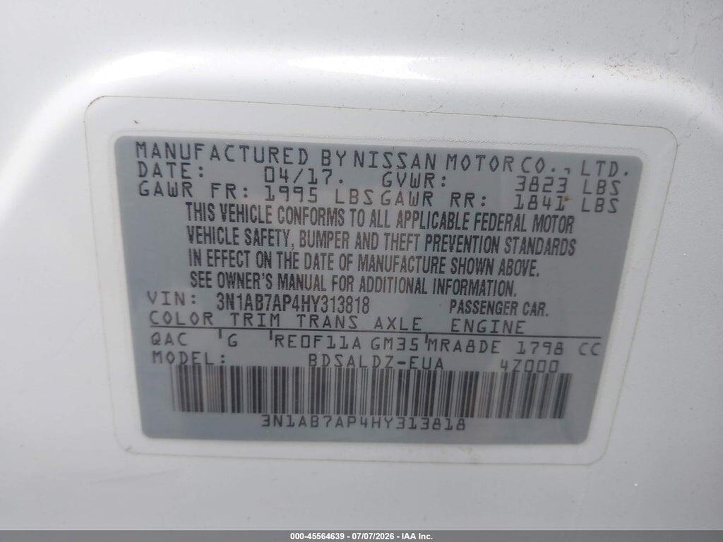 3N1AB7AP4HY313818 2017 NISSAN SENTRA photo no. 9