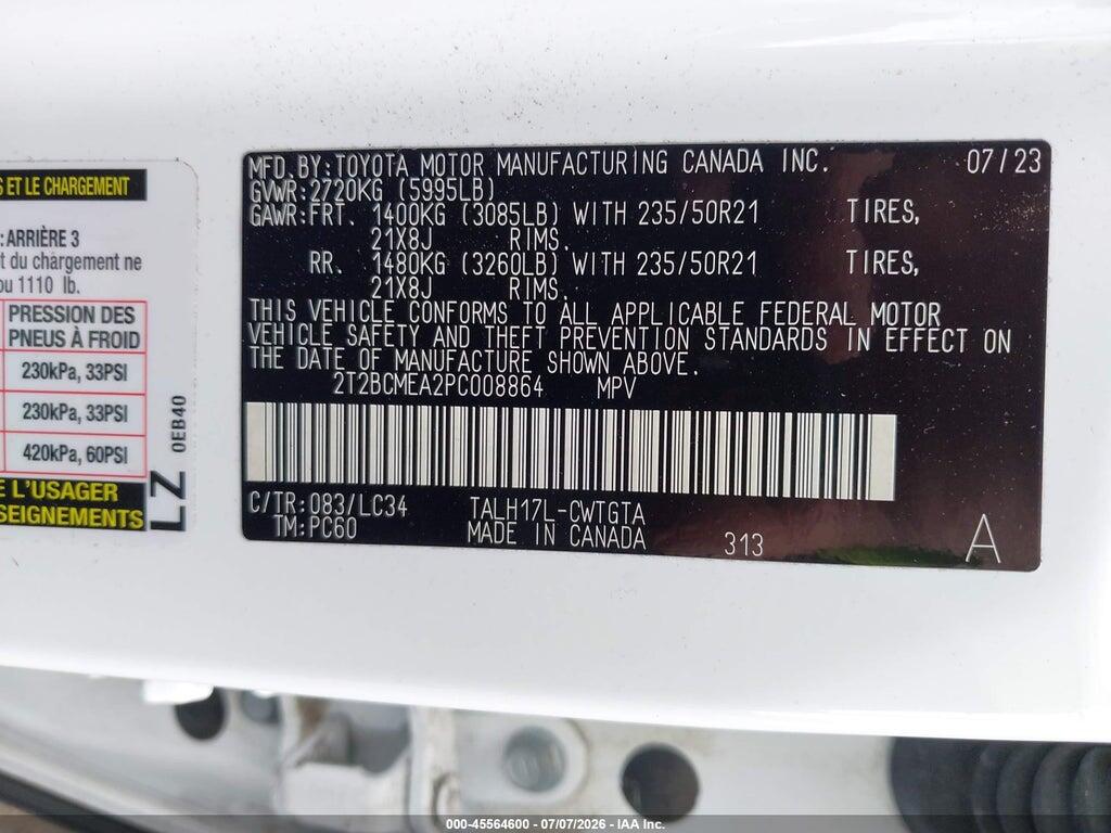 2T2BCMEA2PC008864 2023 LEXUS RX 500H photo no. 9