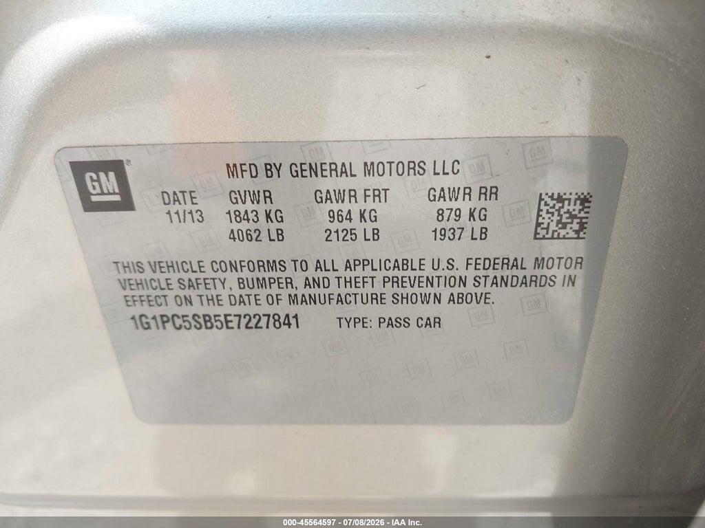 1G1PC5SB5E7227841 2014 CHEVROLET CRUZE photo no. 9