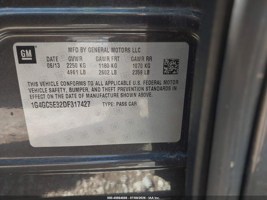 1G4GC5E32DF317427 2013 BUICK LACROSSE photo no. 9