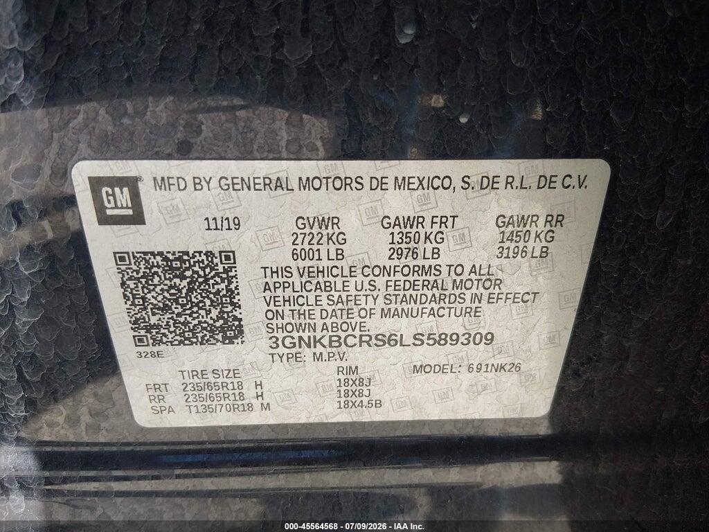 3GNKBCRS6LS589309 2020 CHEVROLET BLAZER photo no. 9