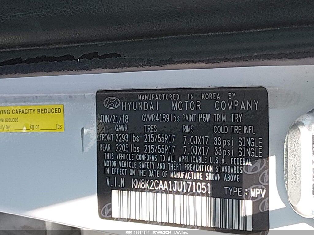 KM8K2CAA1JU171051 2018 HYUNDAI KONA photo no. 9
