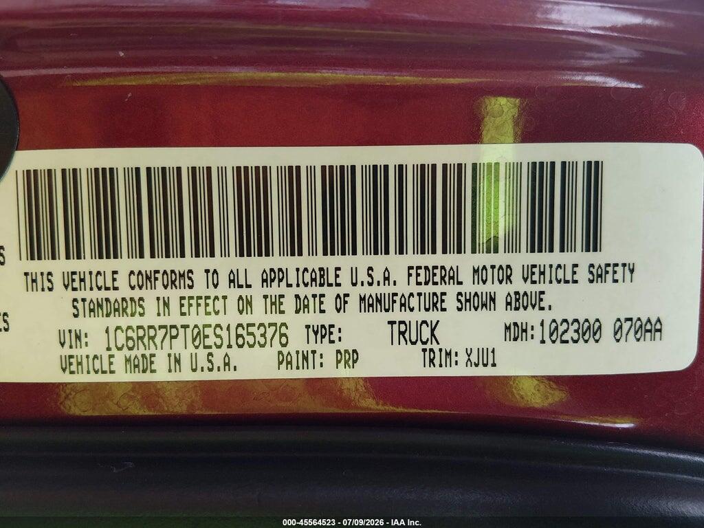1C6RR7PT0ES165376 2014 RAM 1500 photo no. 9