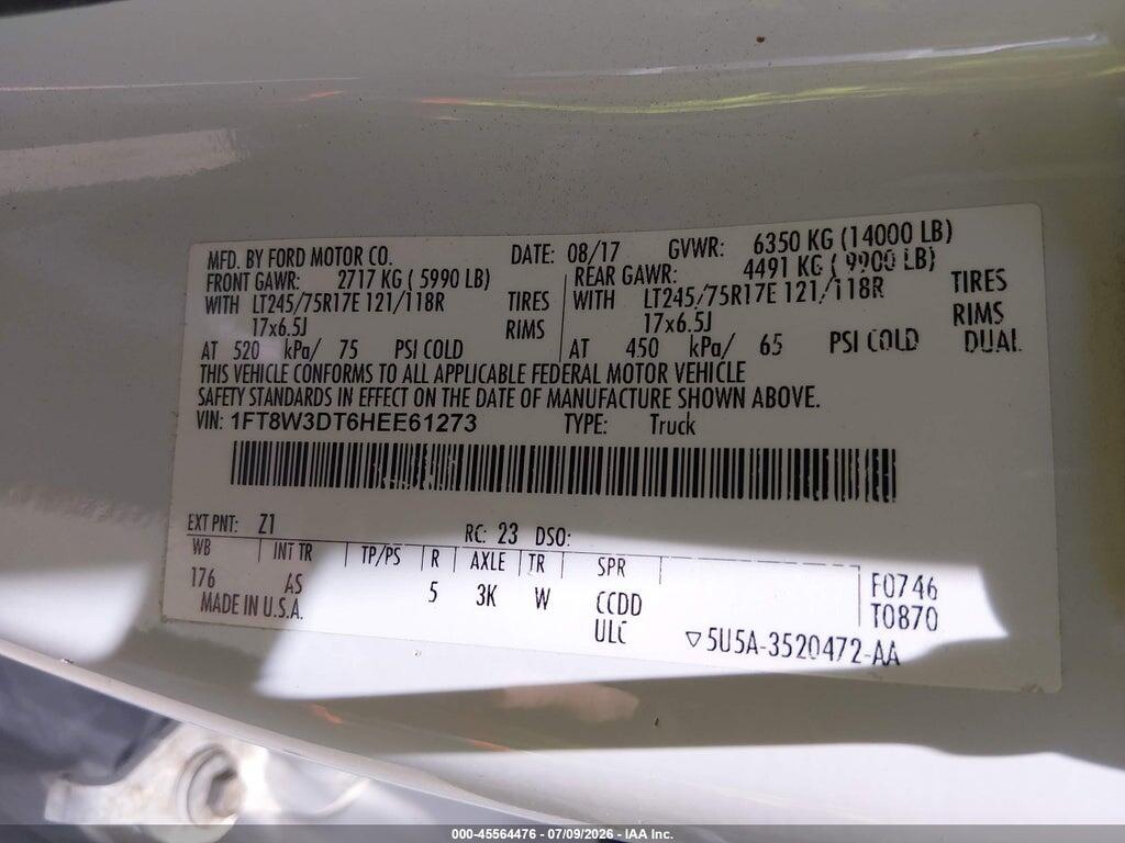 1FT8W3DT6HEE61273 2017 FORD F-350 photo no. 9