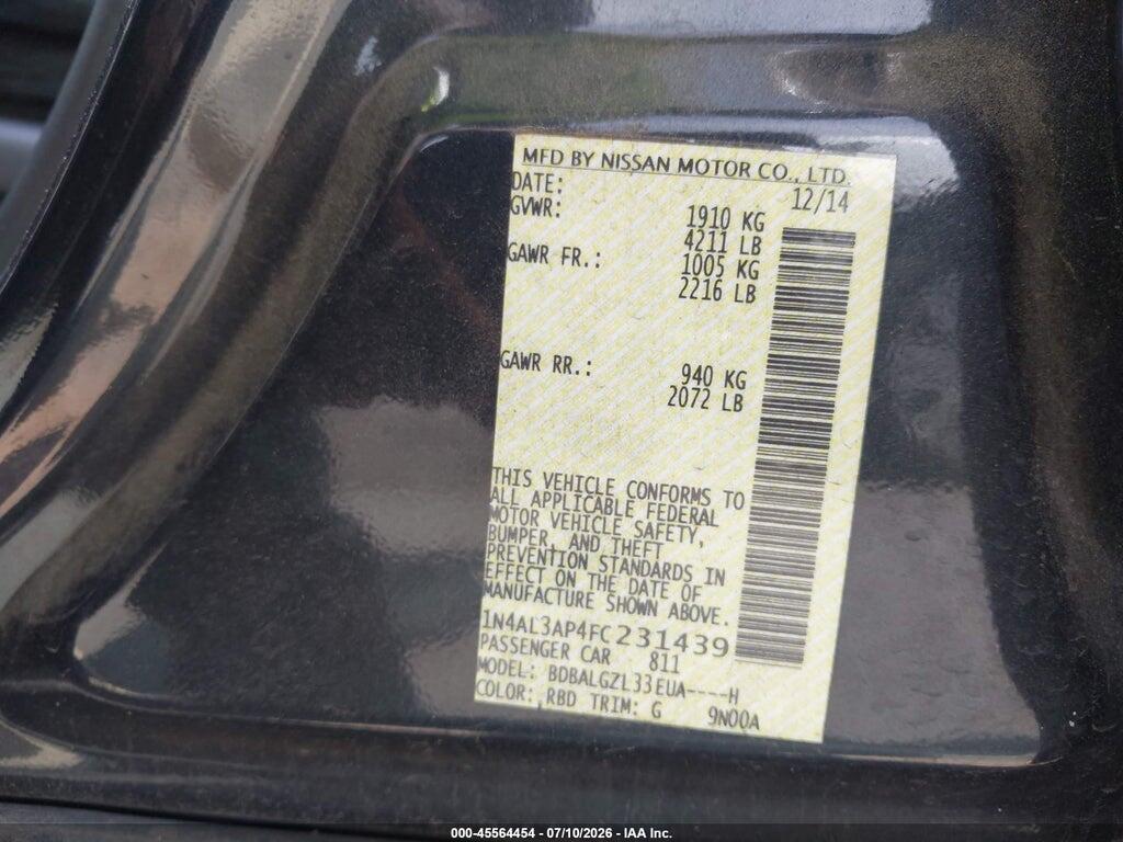1N4AL3AP4FC231439 2015 NISSAN ALTIMA photo no. 9