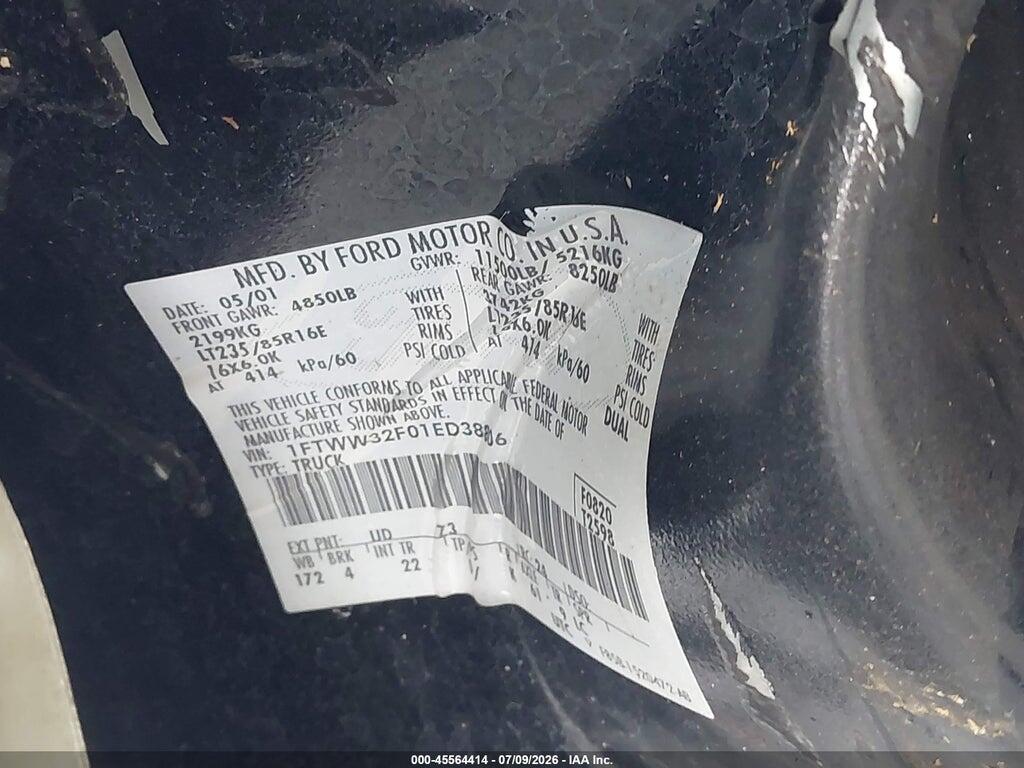 1FTWW32F01ED38806 2001 FORD F-350 photo no. 9