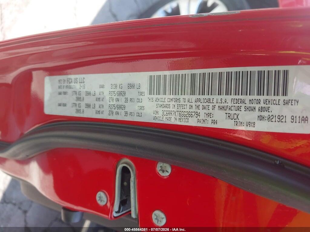 3C6RR7KT6GG266794 2016 RAM 1500 photo no. 9