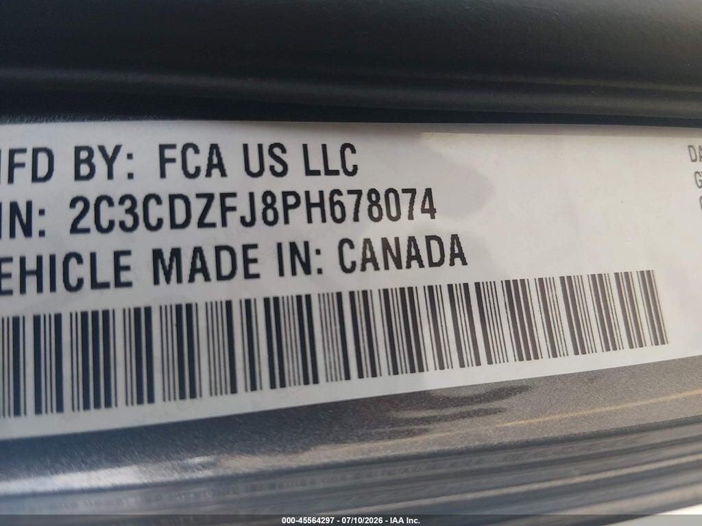 2C3CDZFJ8PH678074 2023 DODGE CHALLENGER photo no. 9