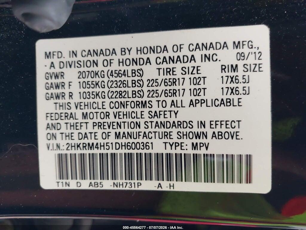 2HKRM4H51DH600361 2013 HONDA CR-V photo no. 9