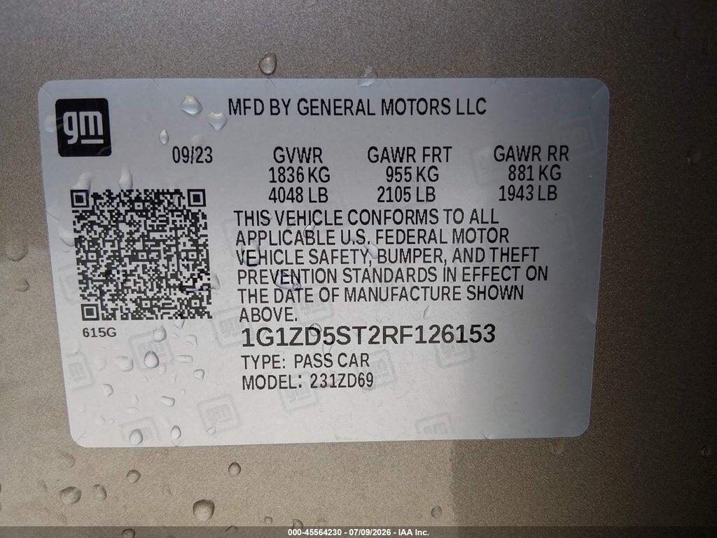 1G1ZD5ST2RF126153 2024 CHEVROLET MALIBU photo no. 9