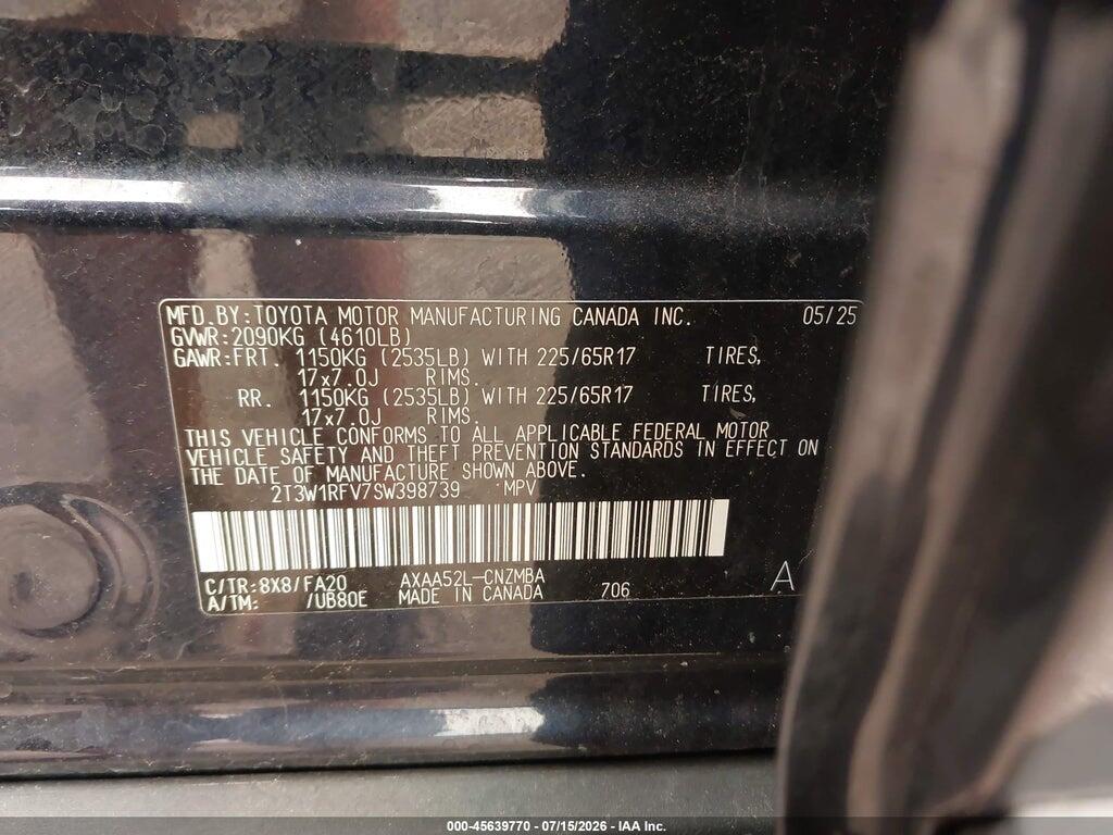 2T3W1RFV7SW398739 2025 TOYOTA RAV4 photo no. 9