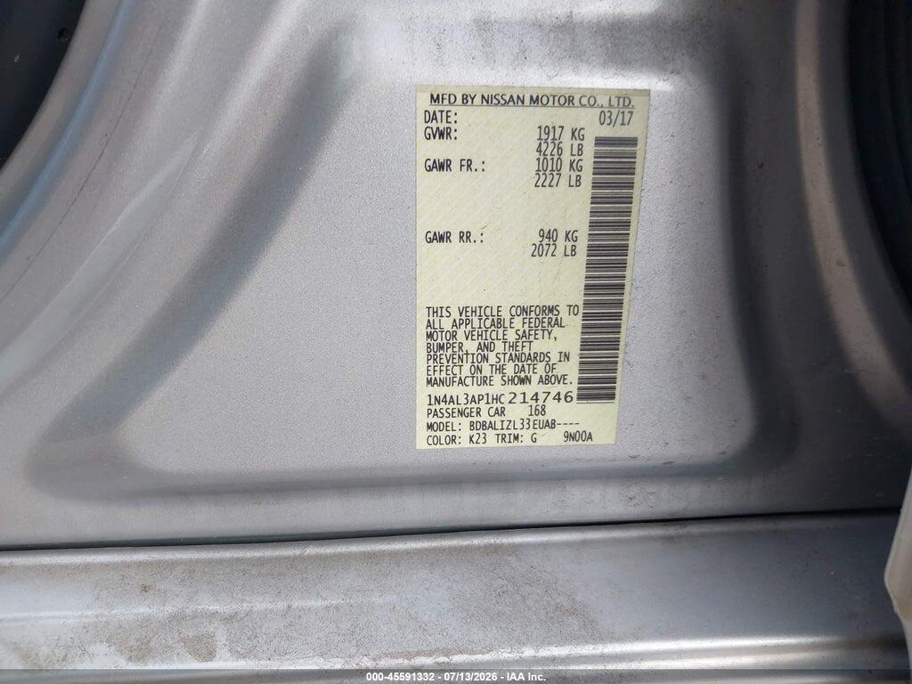 1N4AL3AP1HC214746 2017 NISSAN ALTIMA photo no. 9