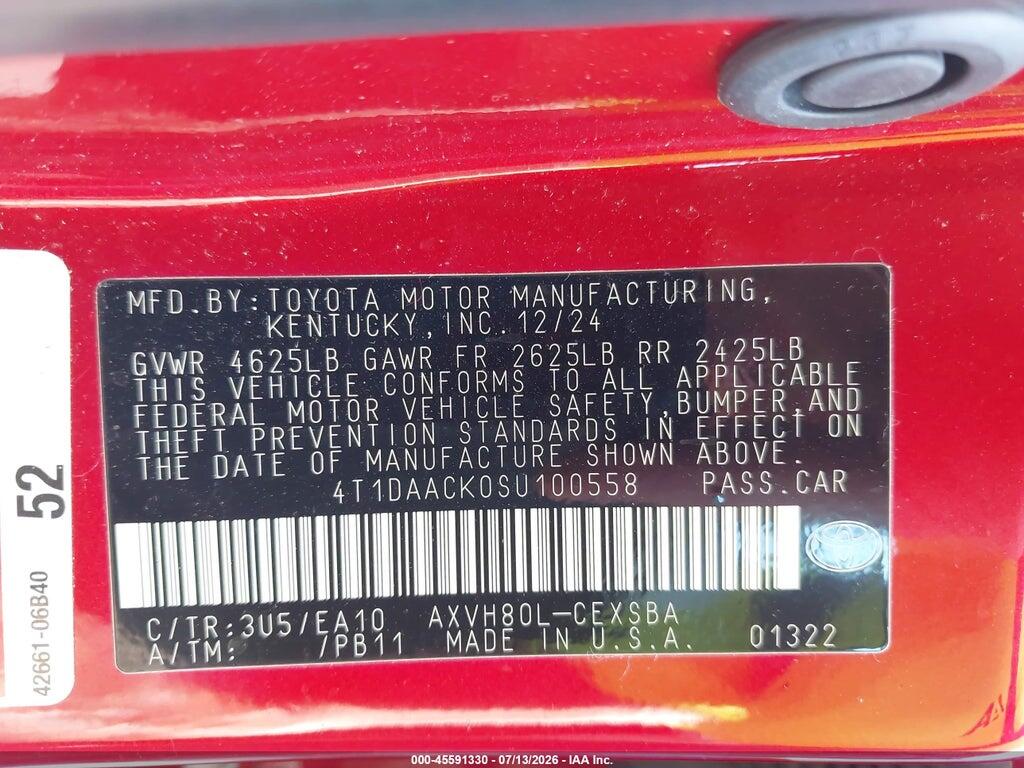 4T1DAACK0SU100558 2025 TOYOTA CAMRY photo no. 9