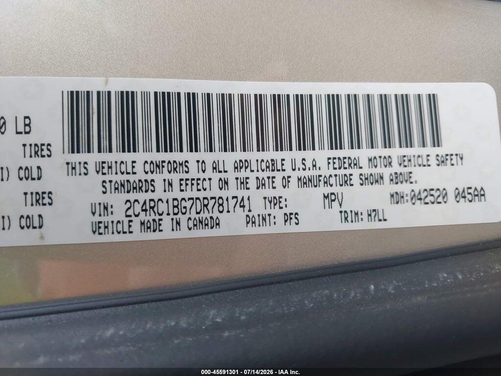 2C4RC1BG7DR781741 2013 CHRYSLER TOWN & COUNTRY photo no. 9
