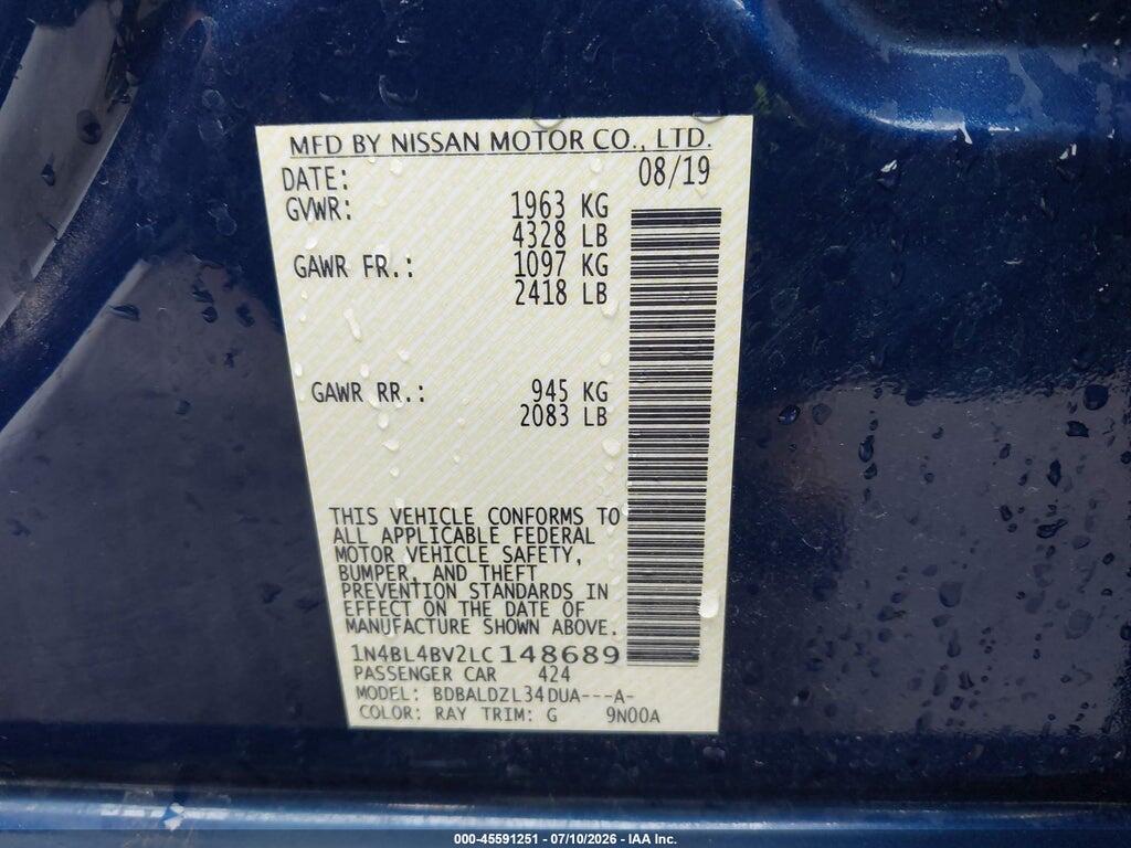 1N4BL4BV2LC148689 2020 NISSAN ALTIMA photo no. 9