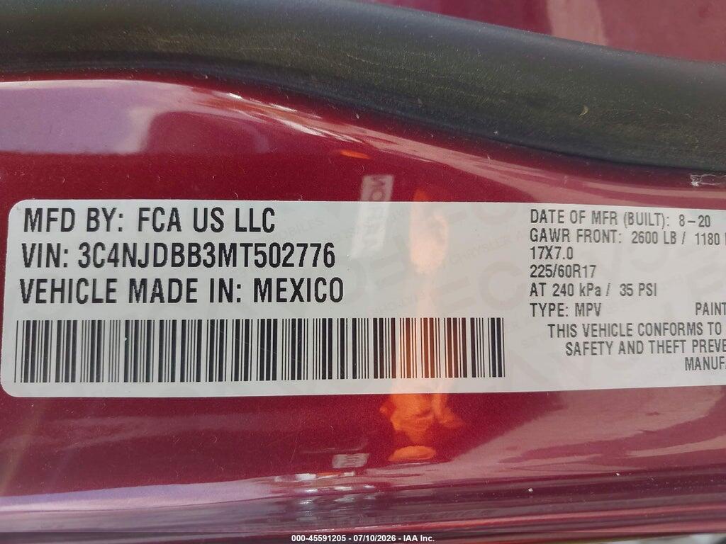3C4NJDBB3MT502776 2021 JEEP COMPASS photo no. 9