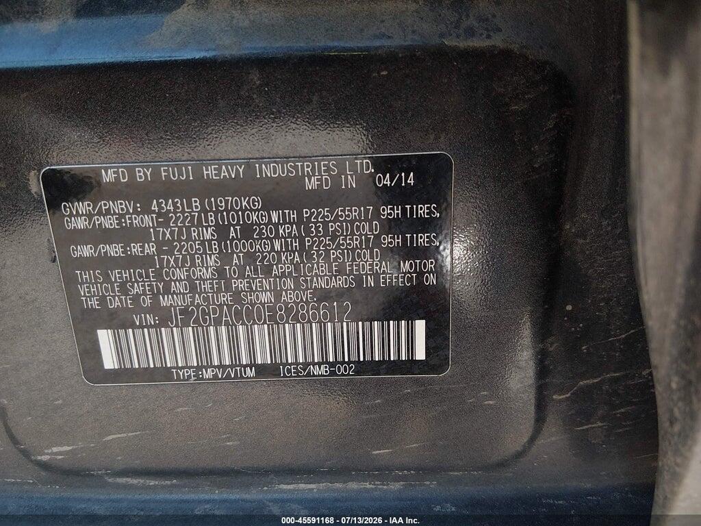 JF2GPACC0E8286612 2014 SUBARU XV CROSSTREK photo no. 9