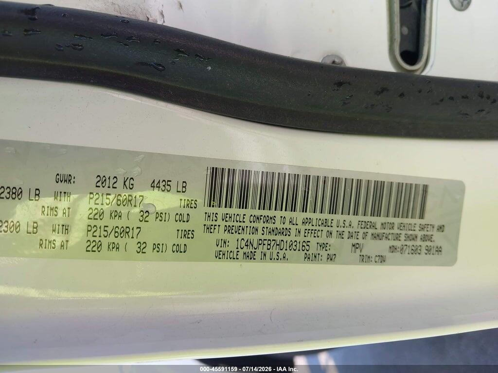 1C4NJPFB7HD103165 2017 JEEP PATRIOT photo no. 9