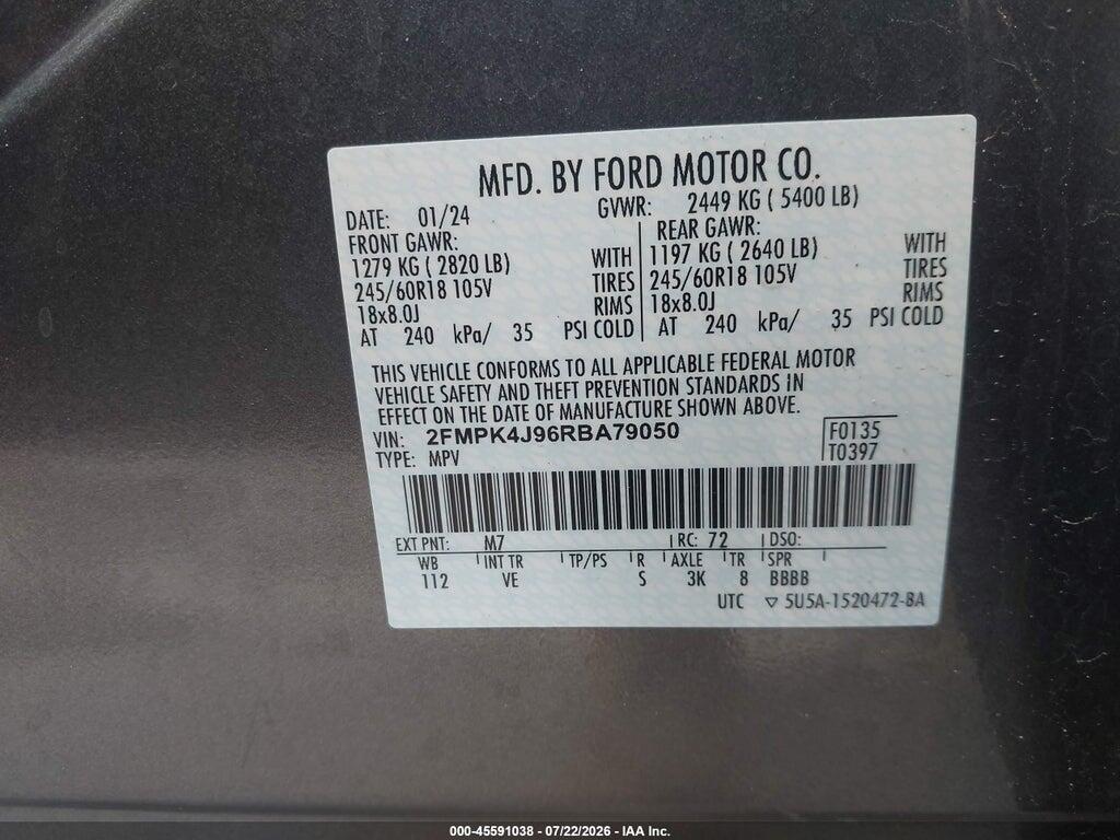 2FMPK4J96RBA79050 2024 FORD EDGE photo no. 9