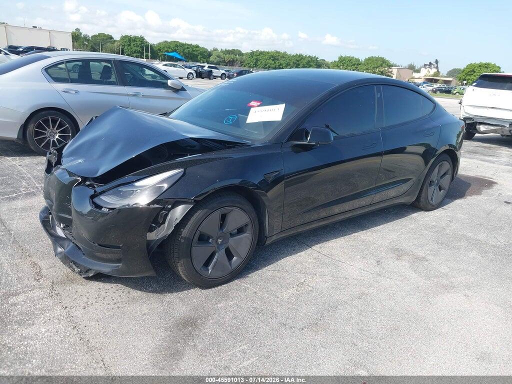 5YJ3E1EA7NF110185 2022 TESLA MODEL 3 photo no. 2