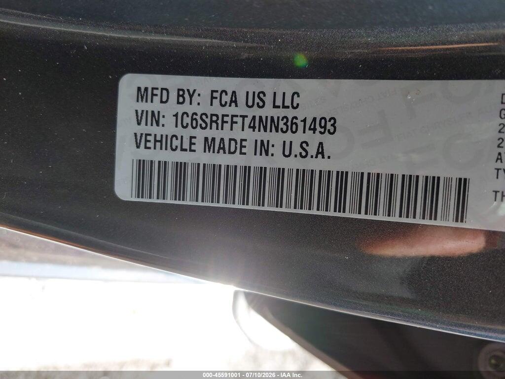1C6SRFFT4NN361493 2022 RAM 1500 photo no. 9