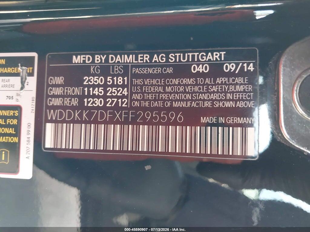 WDDKK7DFXFF295596 2015 MERCEDES-BENZ E 550 photo no. 9