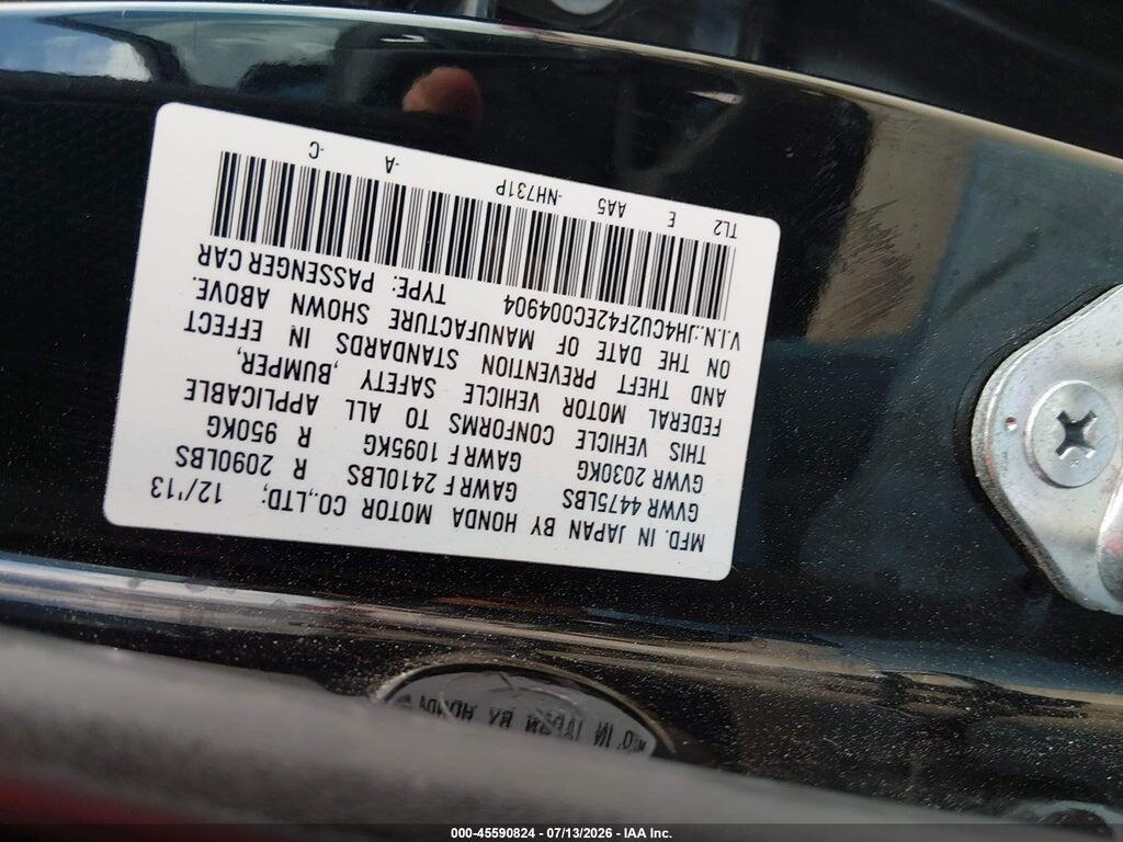 JH4CU2F42EC004904 2014 ACURA TSX photo no. 9