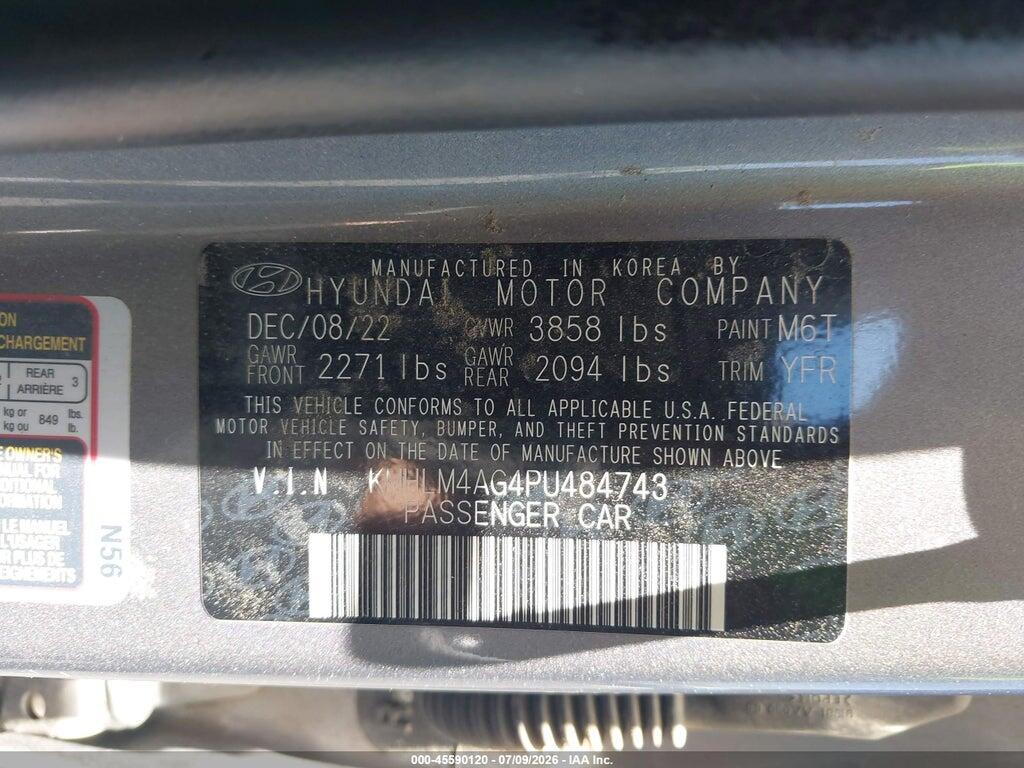 KMHLM4AG4PU484743 2023 HYUNDAI ELANTRA photo no. 9