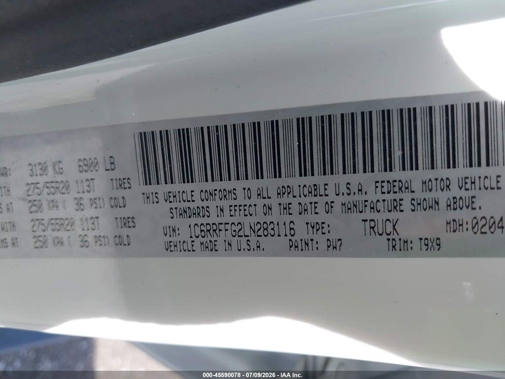 1C6RRFFG2LN283116 2020 RAM 1500 photo no. 9