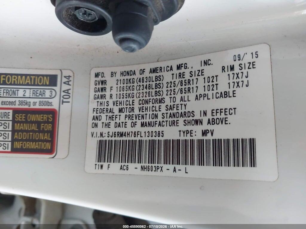 5J6RM4H76FL130385 2015 HONDA CR-V photo no. 9