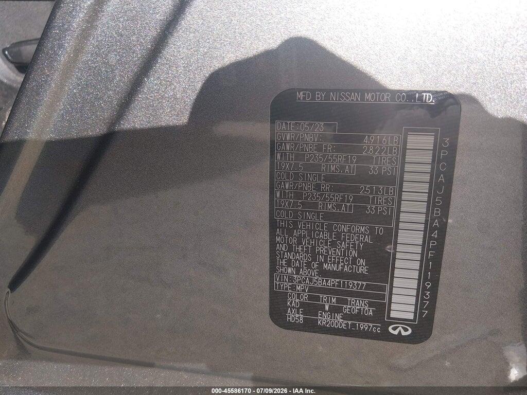 3PCAJ5BA4PF119377 2023 INFINITI QX50 photo no. 9