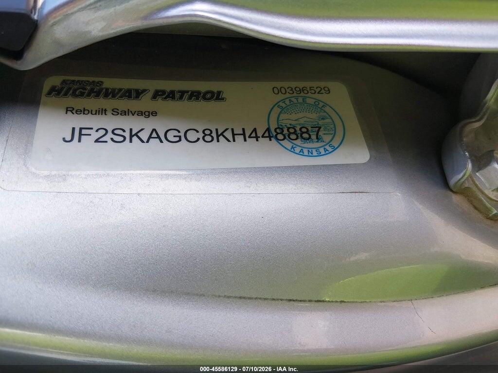 JF2SKAGC8KH448887 2019 SUBARU FORESTER photo no. 9