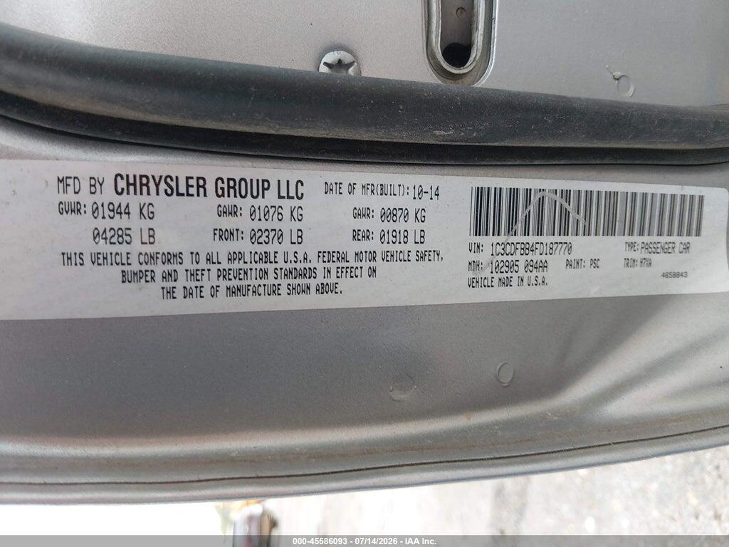 1C3CDFBB4FD187770 2015 DODGE DART photo no. 9