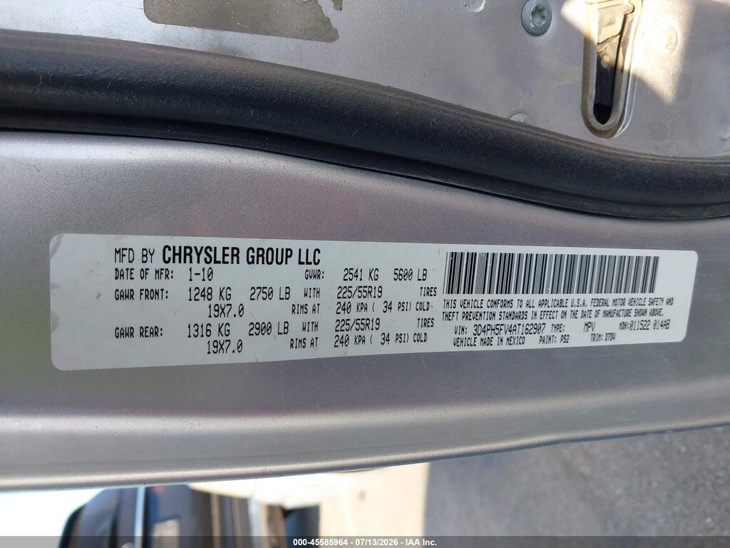 3D4PH5FV4AT162907 2010 DODGE JOURNEY photo no. 9