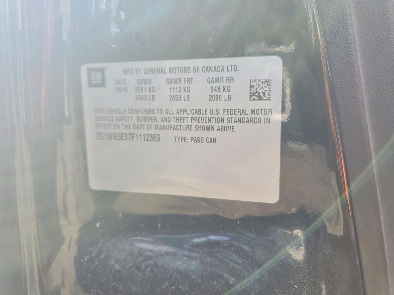 2G1WA5E37F1112369 2015 CHEVROLET IMPALA LIMITED photo no. 12