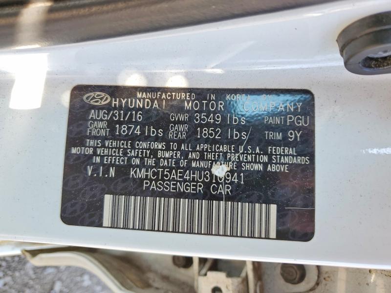 KMHCT5AE4HU310941 2017 HYUNDAI ACCENT photo no. 12