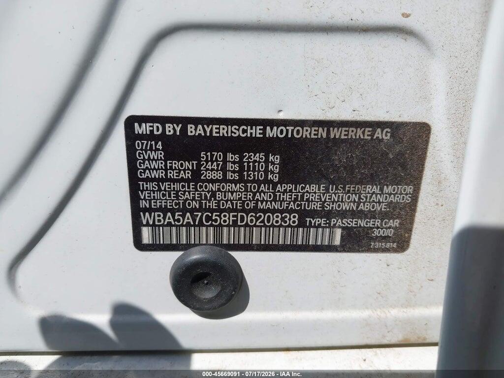 WBA5A7C58FD620838 2015 BMW 528I photo no. 9
