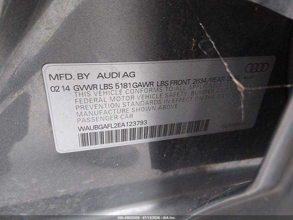 WAUBGAFL2EA123793 2014 AUDI S4 photo no. 9