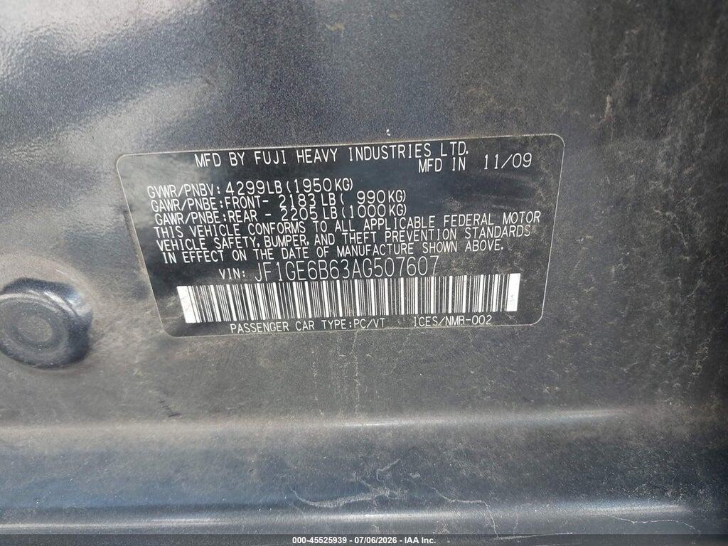 JF1GE6B63AG507607 2010 SUBARU IMPREZA photo no. 9