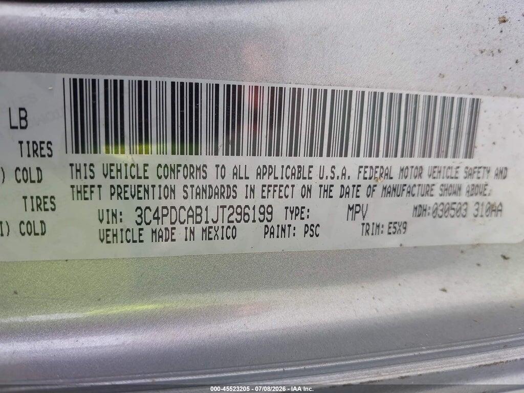 3C4PDCAB1JT296199 2018 DODGE JOURNEY photo no. 9