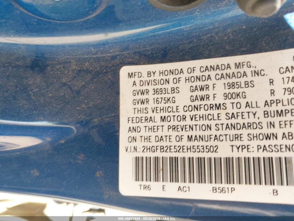 2HGFB2E52EH553502 2014 HONDA CIVIC photo no. 9