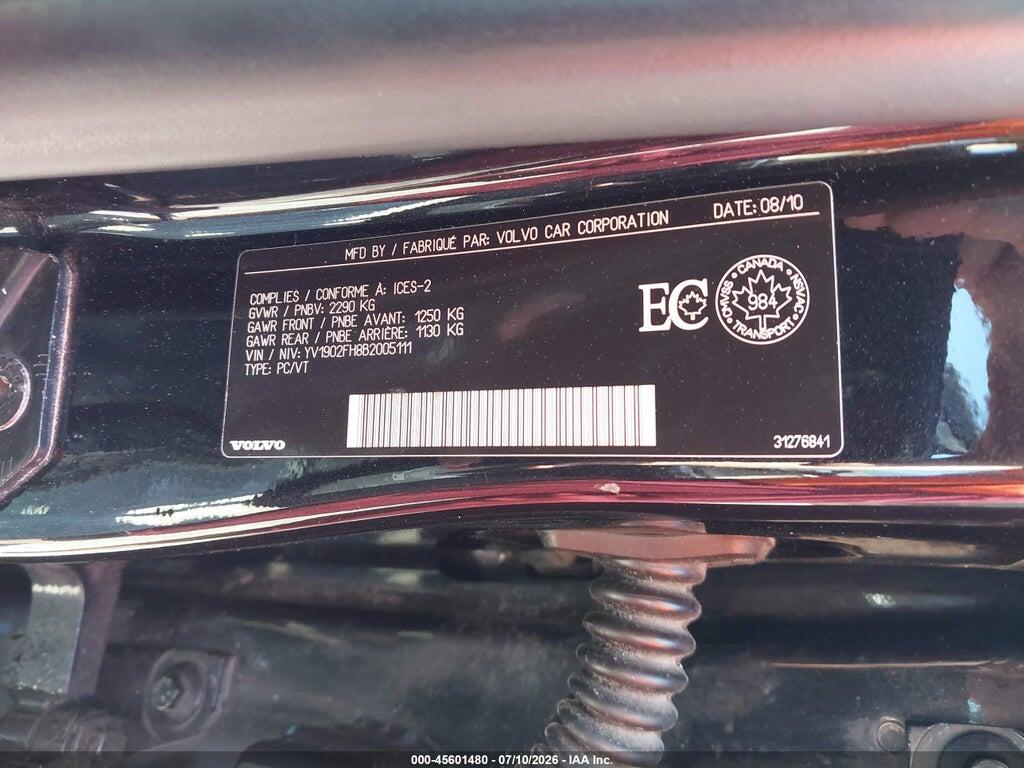 YV1902FH8B2005111 2011 VOLVO S60 photo no. 9